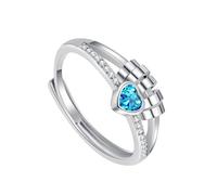 Anello girevole per donne e uomini, regolabile, 5,1 cm, in ottone robusto, con cuore e perline