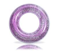 Anello gonfiabile con glitter rosa con diametro di 70 cm, per bambini da 5 a 10 anni, in PVC, per piscina, gonfiabile, per ragazze, ragazzi, acqua, giocattoli all'aperto, accessori per feste