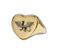 anello grifone a forma di cuore | argento sterling 925 placcato oro | gioielli da regalo, anelli con sigillo in stile vintage, gioielli fatti a mano ipoallergenici| LK_PDR_01788_7.5