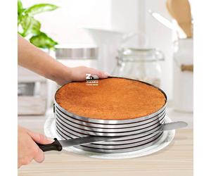 ANELLO GUIDA AFFETTATORTE REGOLABILE CM 26-28 H IN ACCIAIO INOX A 8 RIPIANI