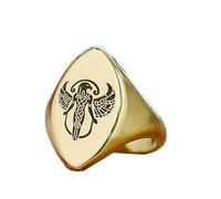 Anello Horus a forma di marquise | Argento sterling 925 placcato oro | Gioielli da regalo, anelli con sigillo in stile vintage, gioielli fatti a mano ipoallergenici| LK_PDR_01714_10.5