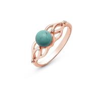Anello impilabile in argento Sterling 925 con pietra turchese minimalista e delicata con nodo celtico, pietra portafortuna di dicembre, regalo per donne, W 1/2, Pietra preziosa., Turchese
