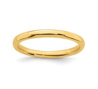 Anello Impilabile In Argento Sterling Placcato Oro Lucido Taglie Da 5 A 10