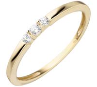 Anello IN 333 Oro Con 3 Zirconia Anello Oro 2,1mm Stretto Pietre Serraggio Donna