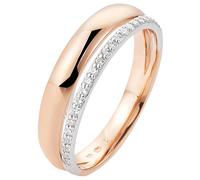 Anello IN 585 Oro Rosso / Bianco Bicolore Con 23 Diamanti-Brillanti 0,15 Ct.
