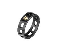 Anello in Acciaio da Uomo, Ip Nero, Ip Oro Giallo, Collezione Iconic - JM334AVD510