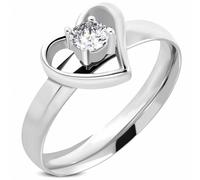 Anello IN Acciaio Inossidabile Con Cuore Aperto a Forma di Cuore