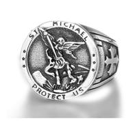 Anello in acciaio inossidabile San Michele (11)