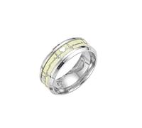 Anello in acciaio per uomo e donna, anello luminoso, promessa, battito cardiaco, anello alla moda, anello scuro, Taglia unica, Acciaio inossidabile, Nessuna pietra preziosa