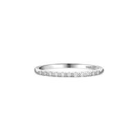 Anello in argento 925, anello amicizia da donna, argento eternità con rotondo bianco e ossido di zirconio, 49, Argento 925/1000, zirconia cubica