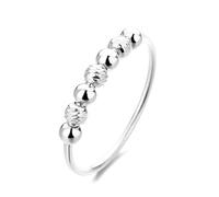 Anello in argento 925, anello vintage da donna con perle rotonde irregolari da 3 mm, argento fede nuziale, gioielli eleganti, 56.5, Senza Gemme