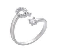 Anello in argento 925 con 26 iniziali dell'alfabeto, regolabile e aperto, semplice, alla moda, per donna