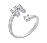 Anello in argento 925 con 26 iniziali dell'alfabeto, regolabile e aperto, semplice, alla moda, per donna