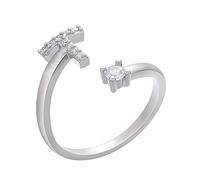 Anello in argento 925 con 26 iniziali dell'alfabeto, regolabile e aperto, semplice, alla moda, per donna