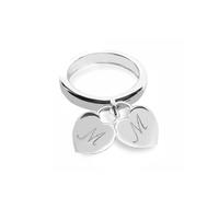 Anello in argento 925 con cuori pendenti personalizzabili