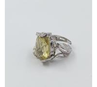 Anello in argento 925% con quarzo lemon