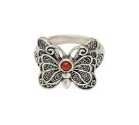Anello in Argento 925 da Donna,Anelli Regolabili per Donna Farfalla retrò in Argento Sterling 925 con Incisioni Traforate FEDI Nuziali FEDI Promesse per Ragazze Signore