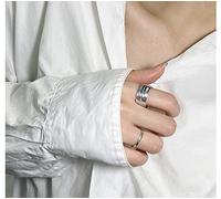 Anello In Argento 925 Da Donna,S925 Linee In Argento Sterling Anello Anelli Regolabili Retro Anello Aperto Argento Pollice Anello Eternità Anello Fascino Di Nozze Gioielli Regali Per Uomini Ragazze