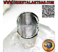 Anello in Argento 925‰ grande spirale fitta su montatura crescente traforata (re
