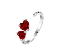 Anello In Argento 925 Per Donne Anelli Con Pietre Preziose Naturali Topazio Granato Solitario Per Lei Promessa Di Fidanzamento Cuori Fascia Aperta Fede Nuziale Gioielli Regalo Rubino