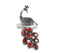 Anello In Argento 925 Per Donne Anelli Vintage Con Piuma In Zircone Cubico Per Donna In Argento Delicati A Forma Di Fenice Zirconi Granato Uccello Meraviglioso Dichiarazione Promessa Di Fidanzamento