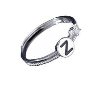 Anello In Argento 925 Per Donne Anello In Argento Con Iniziale Per Donna E Uomo,Regolabile,Impilabile,Con Lettera Dell'Alfabeto Az,Con Fascia Per Il Pollice,Scintillante Zirconia Cubica,Anello Di Fid