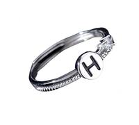 Anello In Argento 925 Per Donne Anello In Argento Con Iniziale Per Donna E Uomo,Regolabile,Impilabile,Con Lettere Dell'Alfabeto Dalla A Alla Z,Con Fascia Per Il Pollice,Scintillante Zircone Cubico,An