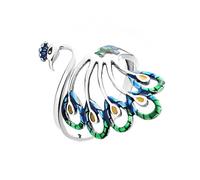 Anello In Argento 925 Per Donne Anello In Argento Con Pavone Per Donna E Ragazza Regolabile Vintage Con Fascia Avvolgente Per Il Pollice Delicato Smaltato O Lucidato Espandibile Gioielli Da Sposa Re