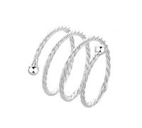 Anello In Argento 925 Per Donne Anello In Argento Con Spirale Metallica Per Donna,Regolabile,Con Fascia Per Il Pollice,Con Due Perline Rotonde,Fascia Per L'Eternità,Gioiello Boho Con Scatola Regalo.