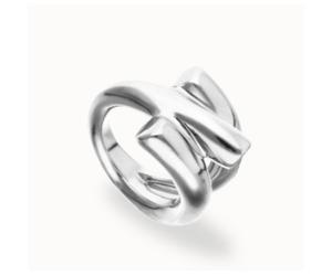 Anello in argento 925 placcato con tre forme organiche intrecciate (18)