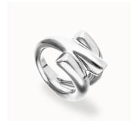 Anello in argento 925 placcato con tre forme organiche intrecciate