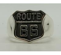 Anello In Argento 925 Route 66 Biker Gotico Americano USA Moto MC