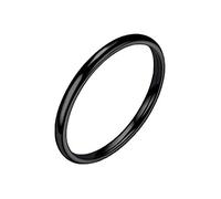 Anello in argento alla moda da donna, con geometria solida, bianco, 925 anelli per ragazze adolescenti (nero, 23,5 cm)