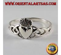 Anello in argento Claddagh Irlandese Amore lealtà ed amicizia