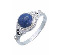 Anello in argento da donna con pietra rotonda lapislazzuli blu giocoso