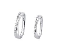 Anello in argento da uomo, anello da donna gotico You Complete Me in argento Sterling 999 regolabile, Ajustable, Argento Sterling 999, Senza Gemme