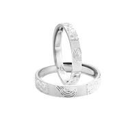 Anello in argento regolabile, anello in argento 925, cuore d'impronta digitale, coppia regolabile, idea regalo uomo