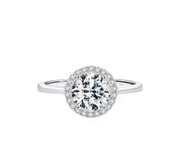 Anello in argento Sterling 925 classico geometrico rotondo ovale con zirconia cubica per donna, gioielli di fidanzamento e matrimonio, 9, Agata
