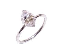 Anello in argento Sterling 925, con diamante naturale grezzo Herkimer realizzato a mano da donna, RSR3000 e Argento, 57 (18.1), cod. RSR3000d
