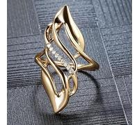 Anello in argento Sterling 925 con intarsio di zirconia intarsiata e design curvo scavato per le donne quotidiano casual anello da festa regalo gioielli