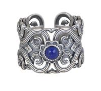 Anello In Argento Sterling 925 Con Lapislazzuli Per Donna, Delicato Anello A Forma Di Fiore Intrecciato, Robusto, Aperto, Regolabile, Con Fascia Per Dito, Regalo Di Anniversario Per Donna E Uomo.