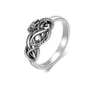 Anello in argento Sterling 925 con nodo celtico, Argento sterling, Nessuna pietra preziosa