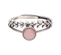 Anello In Argento Sterling 925 Con Opale Rosa Per Donna, Anello Intrecciato A Doppio Strato Con Grano Aperto, Regolabile, Regalo Di Fidanzamento Per Donne E Ragazze.