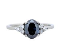 Anello in argento sterling 925 con zaffiro naturale e pietre zirconia cubica di colore blu e trasparente | placcato argento, fascia con diamanti | LK_DHR_0707