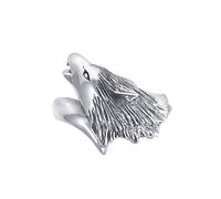 Anello In Argento Sterling 925 Lone Wolf Gioielli Fine Totem Spirituale Animale