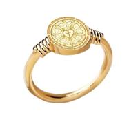 Anello in argento sterling 925 Luther Rose | Anello placcato in oro | Anello con sigillo ovale 13x11 mm | Misura della fascia US 5-12,5 Avelaibal | LKDR_0320