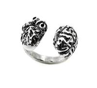 Anello in Argento Sterling 925 Regolabile con l'eterno dilemma tra Testa o Cuore - Ragione o Sentimento Argento