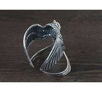 Anello In Argento Sterling 925,S925 Sterling Silver La Rondine Anello Anelli Regolabili Stile Nazionale Anello Aperto Argento Thumb Ring Eternity Ring Fascino Di Nozze Gioielli Regali Per Uomini Rag