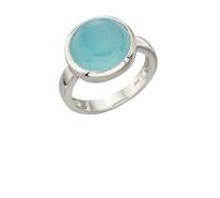 Anello In Argento Sterling Con Agata Blu Di Designer - Elements