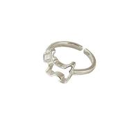 Anello in argento sterling con profilo a forma di cucciolo cavo, da donna, stile coreano, squisito -LJ0278